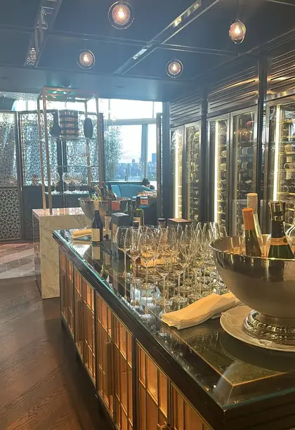 A champagne bar set up for guests